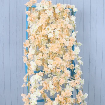 Mākslīgo Ziedu Cherry Blossom Rotangpalmas Kāzas Restorānā Festivāls Dārza String Sienu Apdare, Durvju Karājas Mājas Dekoru Pavasarī