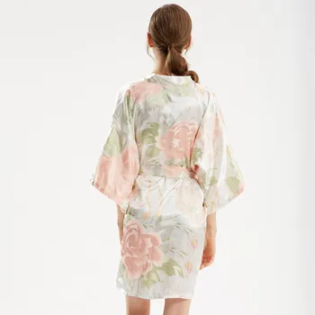 Naktsveļu Satīna Kimono Kleita, Līgava, Līgavas Kāzu Tērpu Sexy Lielgabarīta Naktskrekli Sieviešu Peldmētelis Sleepwear Intīmas Apakšveļa