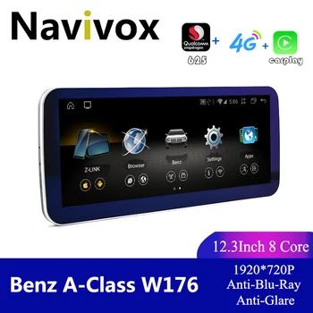 Navivox Android 10 8 Kodolu Qualcomm Auto vadības Sistēmu Ekrāna Benz A klases W176 / GLA X156 / CLA C117 2013-2018 SD