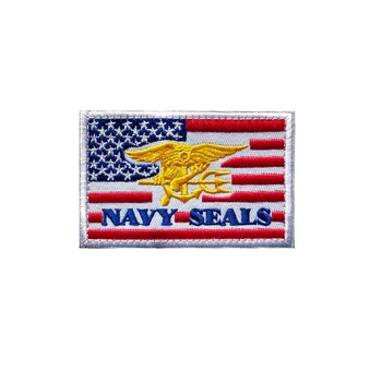 Navy Seals Nozīmītes ASV Armijas Ventilators Auduma Militāro Uzlīmes Izšuvumi Velcro Aplikācijas Amerikāņu Zvaigzne Karoga Taktiskā Mugursoma Plāksteri