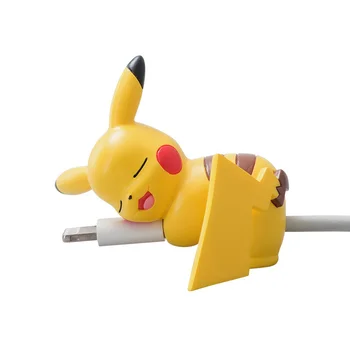 OriginalPokemon Pikachu Rotaļlietu Modes Gudrs Karikatūra Lelle PVC Sprādzes USB Uzlādes Kabelis seguma Vakars Vulpix Attēls Rotaļlietu Dāvanu