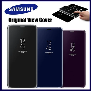 Oriģināls Samsung Smart View Pārsegs, Spogulis Gadījumā Galaxy S8/S9/S10 Plus/Note8/note9 Tālrunis LED Segums S-Skats Gadījumos