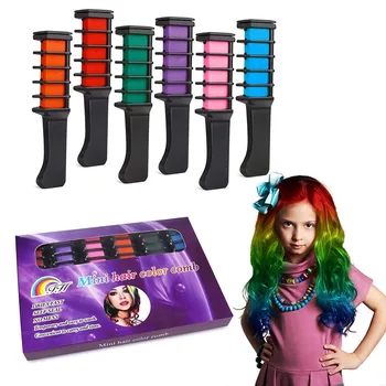 Pagaidu Matu Krāsas Krīts Ķemmes Komplekts Meitenes Pusi Cosplay Halloween Hair Salon Krāsošana NN