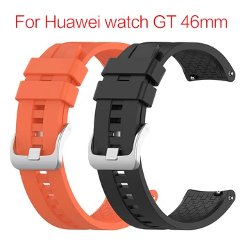 Par Huawei Skatīties GT 46mm Oficiālais Silikona Siksniņa Universāla ekrāna Platums 22MM Skatīties Smartwatch Watchband Nomaiņa Piederumi