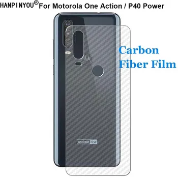 Par Motorola Viena Darbība / Moto P40 Jauda Izturīgs 3D Anti-pirkstu nospiedumu Oglekļa Šķiedras Atpakaļ Filmu Ekrāna Aizsargs (Ne Stikla)