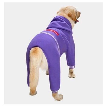 Pavasara lielo suņu apģērbi, suņu džemperis pelēkā vārna / pilna apdrošināšana viengabala / piemērota vidējo un lielo suņu mētelis