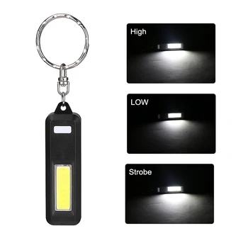 Portatīvo Keychain, Mini Lukturītis 3 Režīmi COB LED Atslēgu piekariņi Keyring Lāpu Gaismas Lampa AAA Powered par Tūrisma Pārgājieni Zvejas