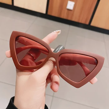 Red, Cat Eye Saulesbrilles Sievietēm Jaunā Modes Stila Trīsstūris Toņos Skaidrs, Konfektes Krāsu Briļļu Vintage Saules Brilles Sieviešu Modes