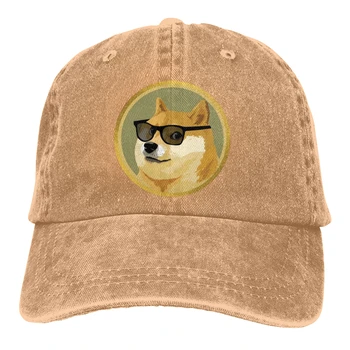 Regulējams Tīrtoņa Krāsas Beisbola Cepure Doge Monētas Apģērbu Mazgā Kokvilnas Dogecoin Smieklīgi Bitcoin Sporta Sievieti Cepure
