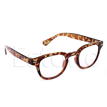 Retro Apaļā Rāmja Rimed Lasīšanas Brilles Brilles Leopard-print Black +1 līdz +4