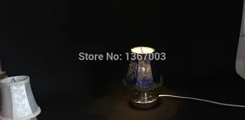 Retro Zilo Krāsu Stikla Lustra Flaneļa Lampu Toņu, Luksusa Marokas Sienas Lampu Toņu, Klipa