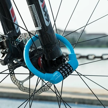 ROCKBROS Bike Lock Electric Velosipēdu Gredzens Bloķēšanas Anti-theft Cable Lock Mini MTB (kalnu divriteņu) Ceļu Velosipēds Drošības Slēdzenes aizsardzība ar Paroli Slēdzeni