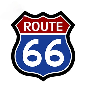Route 66 Decal Uzlīmes Sarkans Balts Zils Zīme ASV Highway Auto Bufera Logu Vinila Decal Auto Stickers13cm X 11,8 cm