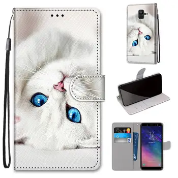 Samsung Galaxy A6 A7 A8 2018 Flip Case Cover For Būtiska Samsung Galaxy A60 M40 A70 Telefonu Gadījumā Ādas Maks Statīva Turētājs, Soma