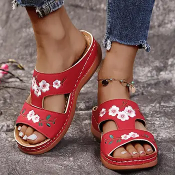 Sandales Sievietēm Ir 2021. Sieviete Čības Ziedu Platformas Krāsains Apavi Ērti Gadījuma Zapatillas Casa Mujer Sapatos Femininos