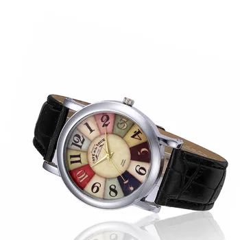Sieviešu Modes Black Kvarca Skatīties Dāma Ādas Watchband Augstas Kvalitātes Gadījuma Skalu rokas Pulkstenis Relojes Mujer Dāvanu Sieva 555