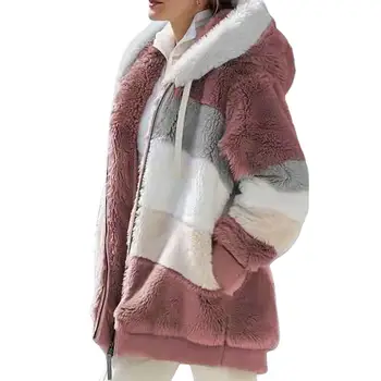 Sieviešu vilnas jaka Vilnas sieviešu polāro sieviete ziemas sieviešu vilnas veste ar garām piedurknēm, vestes Sieviešu vilnas jaka abrigo Mētelis