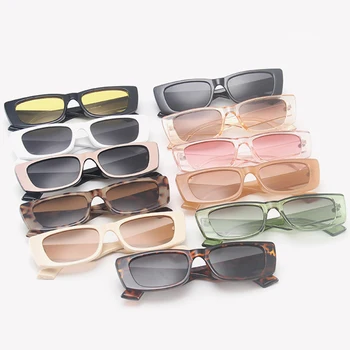 Sieviešu Vintage Plaša Taisnstūra Rāmja Saulesbrilles Retro PC UV400 Objektīvs Sunglass Saules Brilles Sieviešu Vasaras Braukšanas Brilles