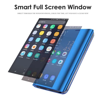 Smart Case Samsung Note 10 Plus Spogulis Filp Ādas Stāvēt attiecas Uz Samsung Galaxy Note 10 10+ Note10 10plus Fundas Coque