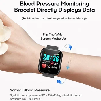 Smart skatīties, sirdsdarbības un asinsspiediena kontroli, attiecībā uz vīriešiem un sievietēm, burtnīcas, pedometrs, Android un IOS tracker fitness