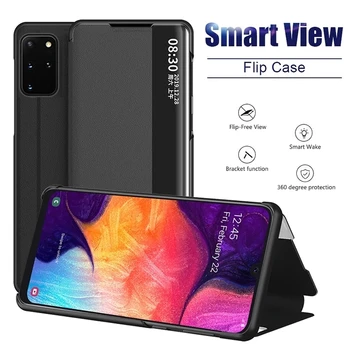 Smart View Flip Case For Samsung Galaxy A50 A51 A71 A70 Piezīme 10 9 8 S20 Ultra FE S10 Lite S8 S9 S7 Malas J4 J6 Plus A6 2018 Vāciņu