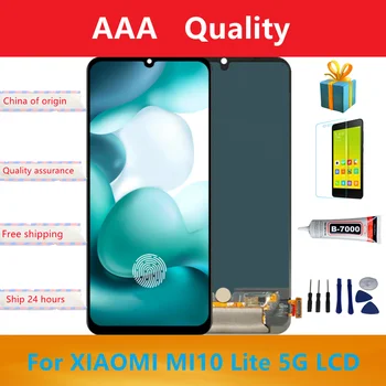 Super AMOLED Ekrāns Xiaomi MI 10 Lite 5G Parādītu pirkstu Nospiedumu Funkcija 10 Touch Ekrānu Nomaiņa MI10 Lite 5G Pasaules