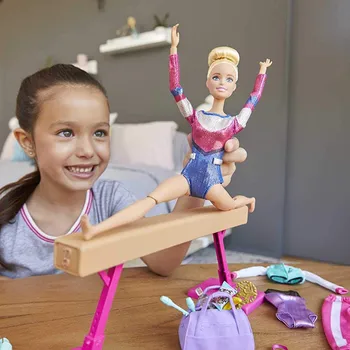 Sākotnējā Barbie Lelle Šķirnes Vingrotājs Ar Leļļu Aksesuāri Playset Sporta Meitene Spēlēt Māja Rotaļlietas Meitenēm Dāvanu GJM72