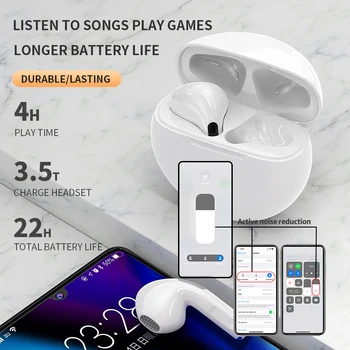 Sākotnējā TWS Gaisa Pro 6 Bluetooth Austiņas HiFi Stereo Bezvadu Austiņas Spēļu Earbuds Sporta Austiņas Ar Mikrofonu 9D Pro6