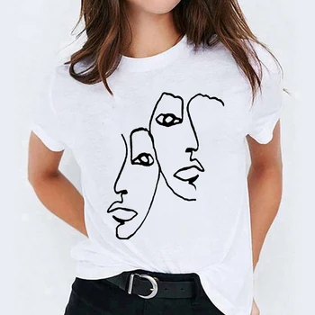 T-krekls Sievietēm Stick skaitlis T Krekls Jautri Retro Sieviešu Topi Atpūtas Apaļu Kakla Vienkārši Īsām Piedurknēm t Dāmas Plus Lieluma 3XL