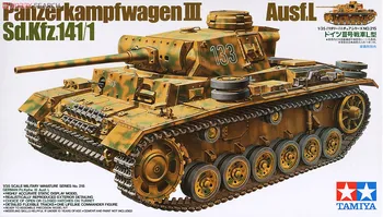 Tamiya 35215 1/35 Modelis Tvertnes Komplektu vācu PzKpfw Panzer III Ausf. L Sd.kfz 141/1
