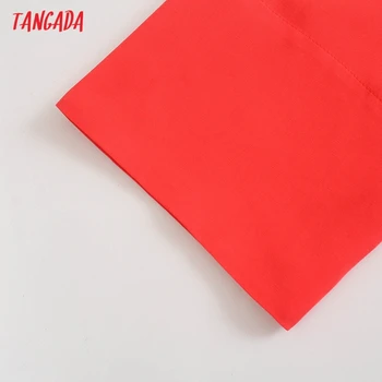 Tangada ir 2021. Sieviešu Lielgabarīta Sarkans Krekls Blūze ar garām Piedurknēm, Elegants Sieviešu Birojs Dāmu Krekls Blusas Femininas 5Z161
