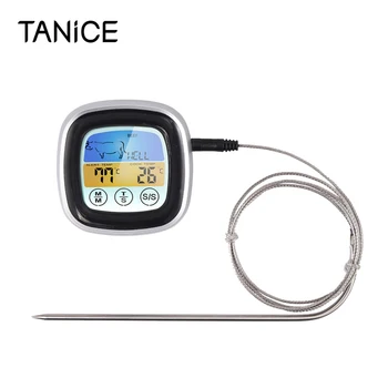 TANiCE Digitālais Termometrs Grilēšanas Touchscreen, LED Displejs, Ciparu-Grillthermometer Ar Taimera Funkciju, Lai BBQ 8 Gaļas Veidi