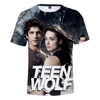 Teen Wolf 3D Druka, T-krekls Vīriešu/Sieviešu Modes seriāls Teen Wolf Ikdienas Īsās Piedurknes Hip Hop Krekli Vasaras Drēbes Harajuku