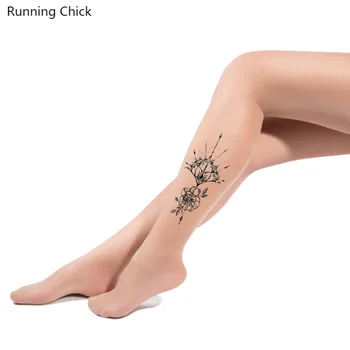 Tetovējums Zeķes Foršs Raksts, Zeķes Plānas Sexy Zeķbikses lempis, zeķes, sieviešu tetovējums-zeķes