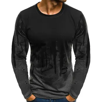 Tikko 1 Gab. Vīriešu T-krekls Top garām Piedurknēm Drukāšanas Apaļā Apkakle Modes Fitnesa Sporta DO99