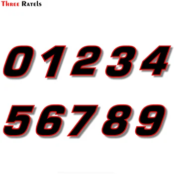 Trīs ratels FTC-717# Vinila decal uzlīmes Melns (Sarkanu kontūru) quare fontu sacensību skaits Sacīkšu Skaits, Uzlīme Automobiļu Mehānisko Velosipēdu