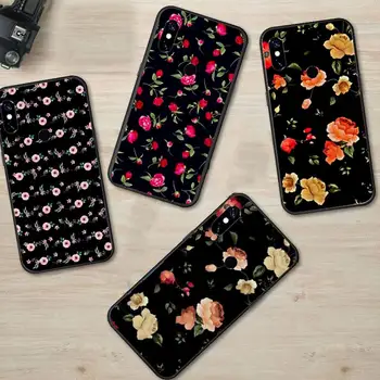 Tumši ziedu Black retro mākslas Phone Gadījumā Xiaomi Redmi 7 8 9t 9se k20 mi8 max3 lite 9 piezīme 9s 10 pro