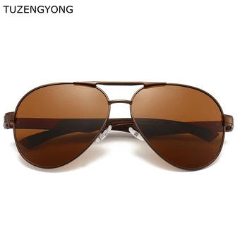 TUZENGYONG ir 2021. Jaunais Pilots Alumīnija Polarizētās Saulesbrilles UV400 Spogulis Vīriešu Braukšanas Saules Brilles Sievietēm, Vīriešiem Oculos De Sol