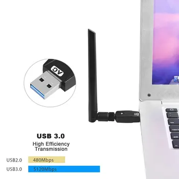 Tīkla Karte Klēpjdators, Desktop PC 1300Mbps 2.4 G 5.8 G Dual Band USB Bezvadu Wifi Adapteris, USB 3.0 Interfeiss 802.11 AC lielu Ātrumu