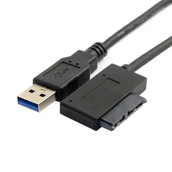 USB 3.0 7+6 13Pin Slimline SATA Portatīvo datoru CD/DVD ROM Optisko Disku Adaptera Kabelis