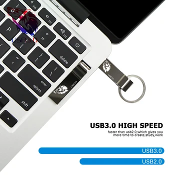 USB Flash Drive 64GB, 128GB Pen Drive 32GB 16GB 8GB USB Flash Pendrive Atmiņas USB Stick 64 gb, 256 gb key usb disks ar atslēgu gredzens