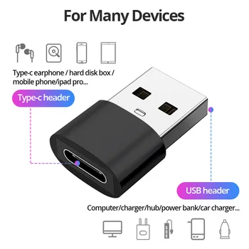 USB Uz C Tipa Adapteri USB 2.0 Adapteri Plug Portatīvie Mini Type-C USB Savienotājs Pārveidotāji xiaomi redmi 8 pro Mobilais Tālrunis