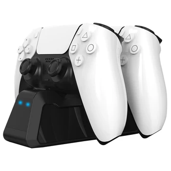 Uzlādes Doks PS5 Gamepad Statīva Turētājs, Lādētājs Dual Rīkoties ar Lādētāju forPS5 Bezvadu Kontrolleris Spēļu Konsoles Piederumi