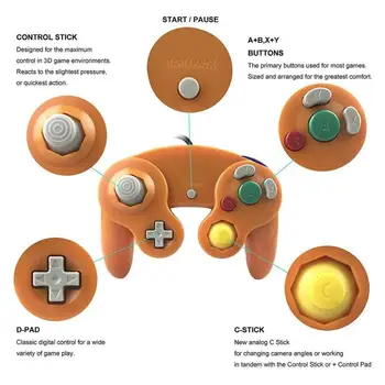 Vadu NGC Gamepad Kontrolieris, lai GameCube GC Un Wii U Konsoli par Kursorsviru, Joypad Spēle Piederumu, Spēles, Piederumi