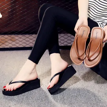 Vasaras Modes Čības Sieviešu Augstas Kvalitātes Slīpums Papēdis Sandales neslīdoša Zapatos Hombre Gadījuma Āra Apavus, Čības Vairumtirdzniecība