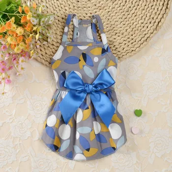 Vasaras Ziedu Suņu Princese Kleita Sunim Kāzu Kleitas Cute Apģērbs Suņiem Pet Kleita ar Bowknot Plus Size XS-XL