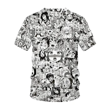 Vasarā Jauni Lielgabarīta T-krekls Vīriešu 3D Drukāšanas Pieaugušo Anime O-veida kakla Hip-hop T-krekls Harajuku Gadījuma Top Sexy Meitene Augšu