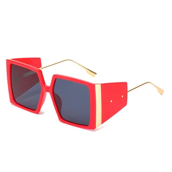 Vintage Laukumā Saulesbrilles Sieviešu Ir 2021. Luksusa Rāmji Retro Skaidrs, Saules Brilles, Lai Vīrieši Viens Gabals Lielgabarīta Melno Toni Gafas Brilles