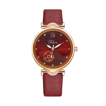 Vīrieši Sievietes Gadījuma Modes Biznesa Rīku Skatīties Ziedu Dimanta Iegravēts 6-Krāsas Ādas Imitācijas Siksniņu часы женские часы наручные