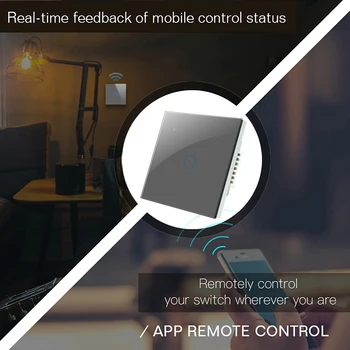Wifi Smart Touch Slēdzis Tālvadības 1/2/3/4 Banda 2 Veidu AC 100V/220V Bezvadu Sienas Gaismas Slēdzis, ES/UK Standarta Smart Home